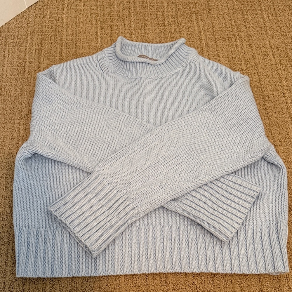 J. Crew Light Blue Knit Sweater cropped